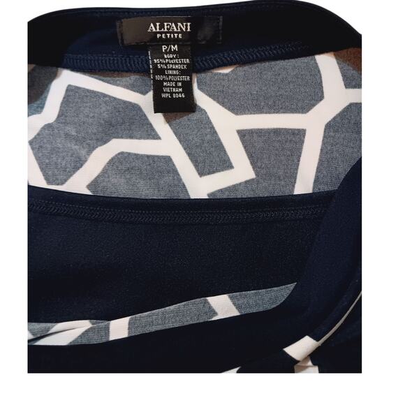 NEW ALFANI Dress PETITE Medium Stretchy Career Office Work Travel‎ Navy Blue - Picture 5 of 10